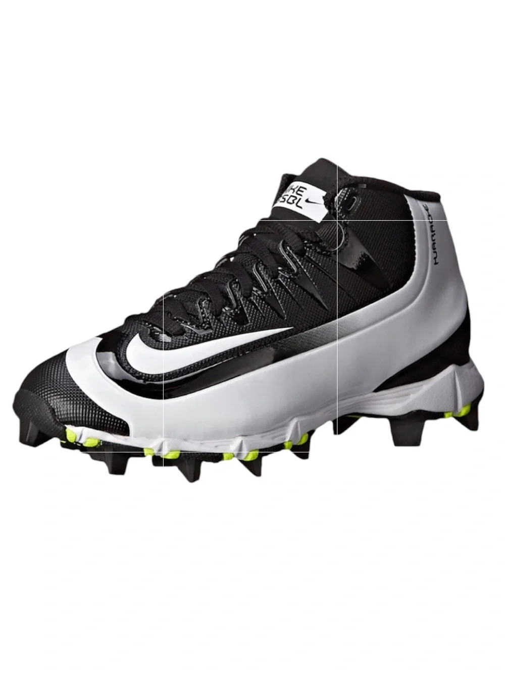 NIKE BASEBALL HUARACHE 2KFILTH KEYSTONE BOYS BASEBALL CLEATS BLACK WHITE SZ 4Y